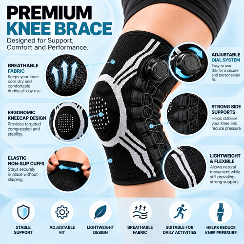 Knee brace support adjustable - brace,