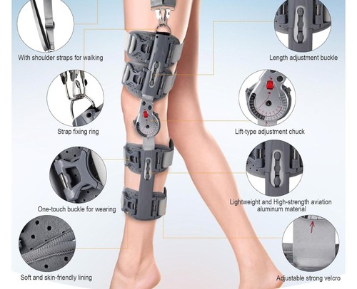 Hinged knee brace adjustable - ,