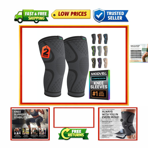 Large black compression knee - large,
