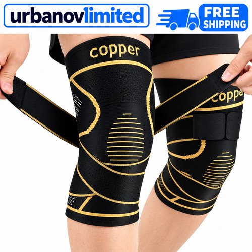 Copper knee braces with strap - braces,